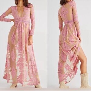 For Love and Lemons Temecula Maxi Dress EUC XS pink